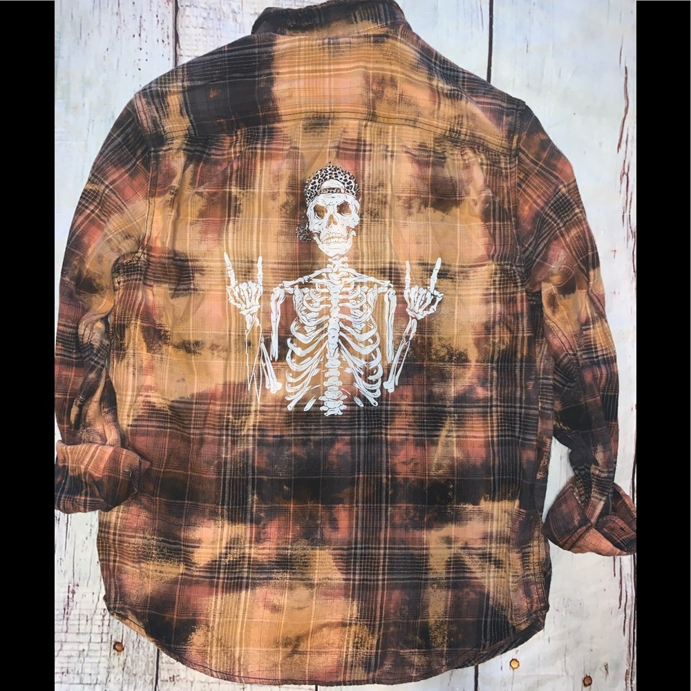 Bleached Skelton Flannel